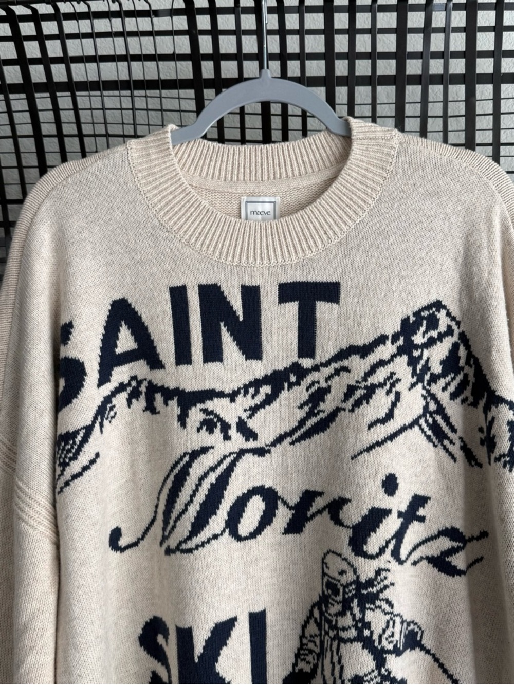 Anthropologie Maeve Oversized Graphic Crew-Neck Sweater - Picture 6 of 9